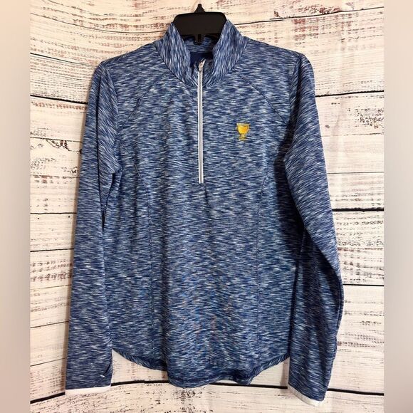 Zero Restriction Navy Presidents Cup Shae Quarter Zip Top womens Sz M Golf - Picture 3 of 13